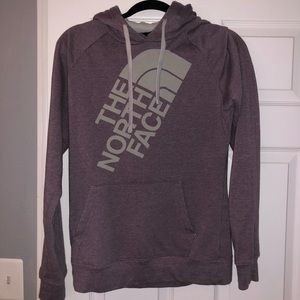 Purple north face sweatshirt